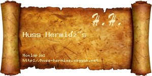 Huss Hermiás névjegykártya